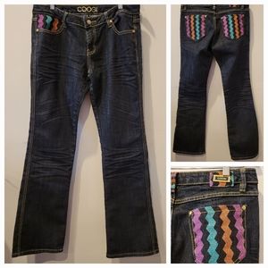 COOGI Vintage Women's flare jeans embroidered detailed pockets Size 11/12